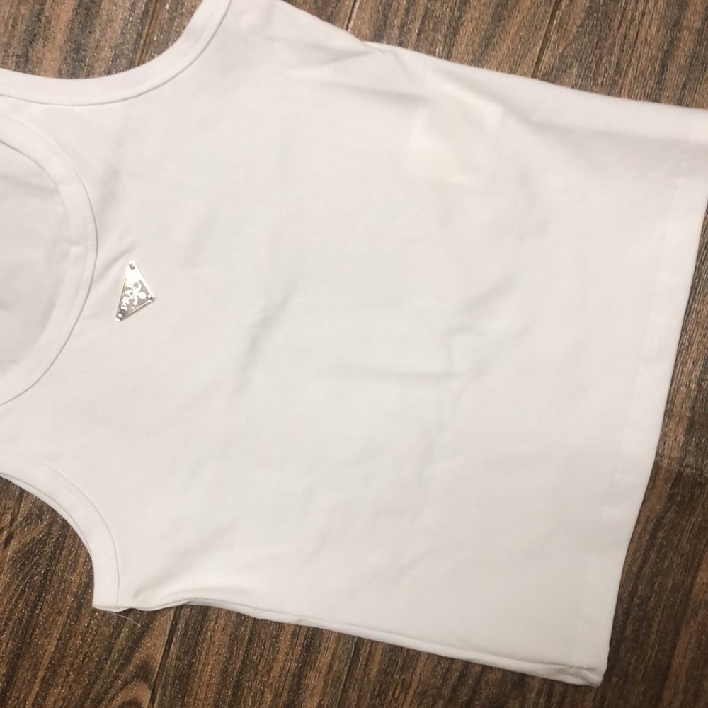 Prada White Fitted Sleeveless Top size Small